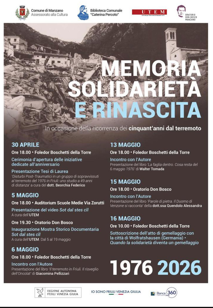 locandina eventi terremoto